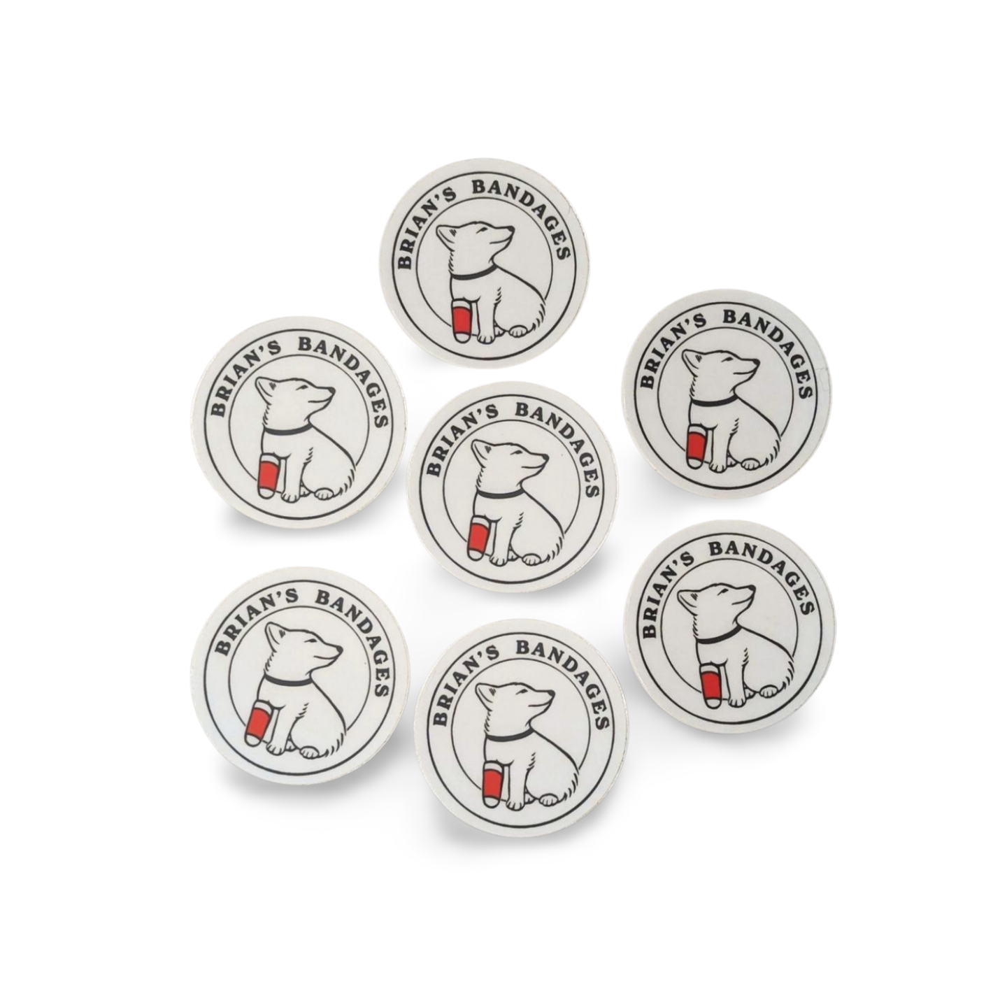 2" Brian's Bandages Stickers