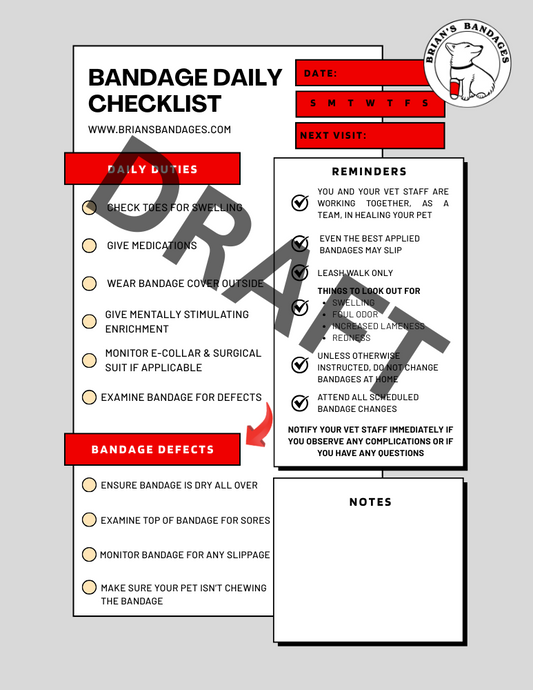 At-Home Bandage Daily Checklist